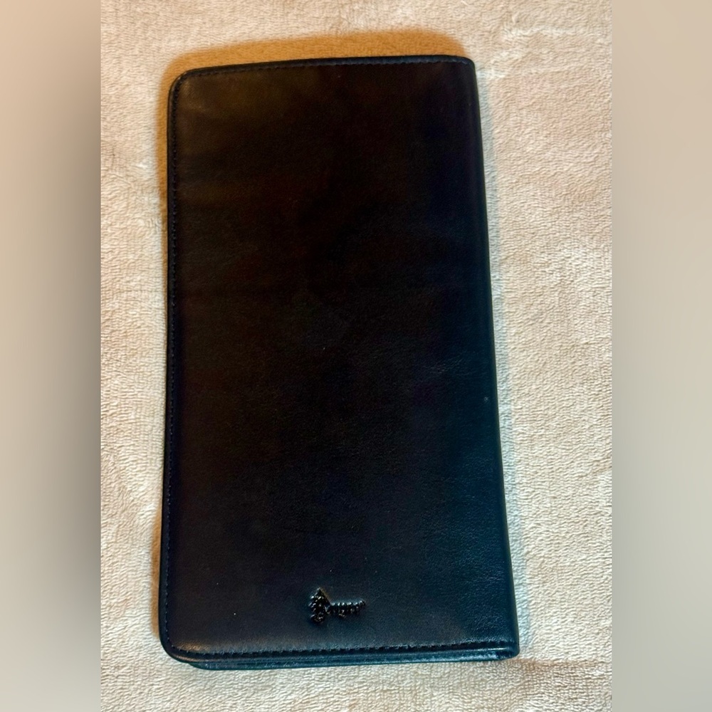 Royce Black Passport Holder Leather Vanderbilt Peabody College stamped inside